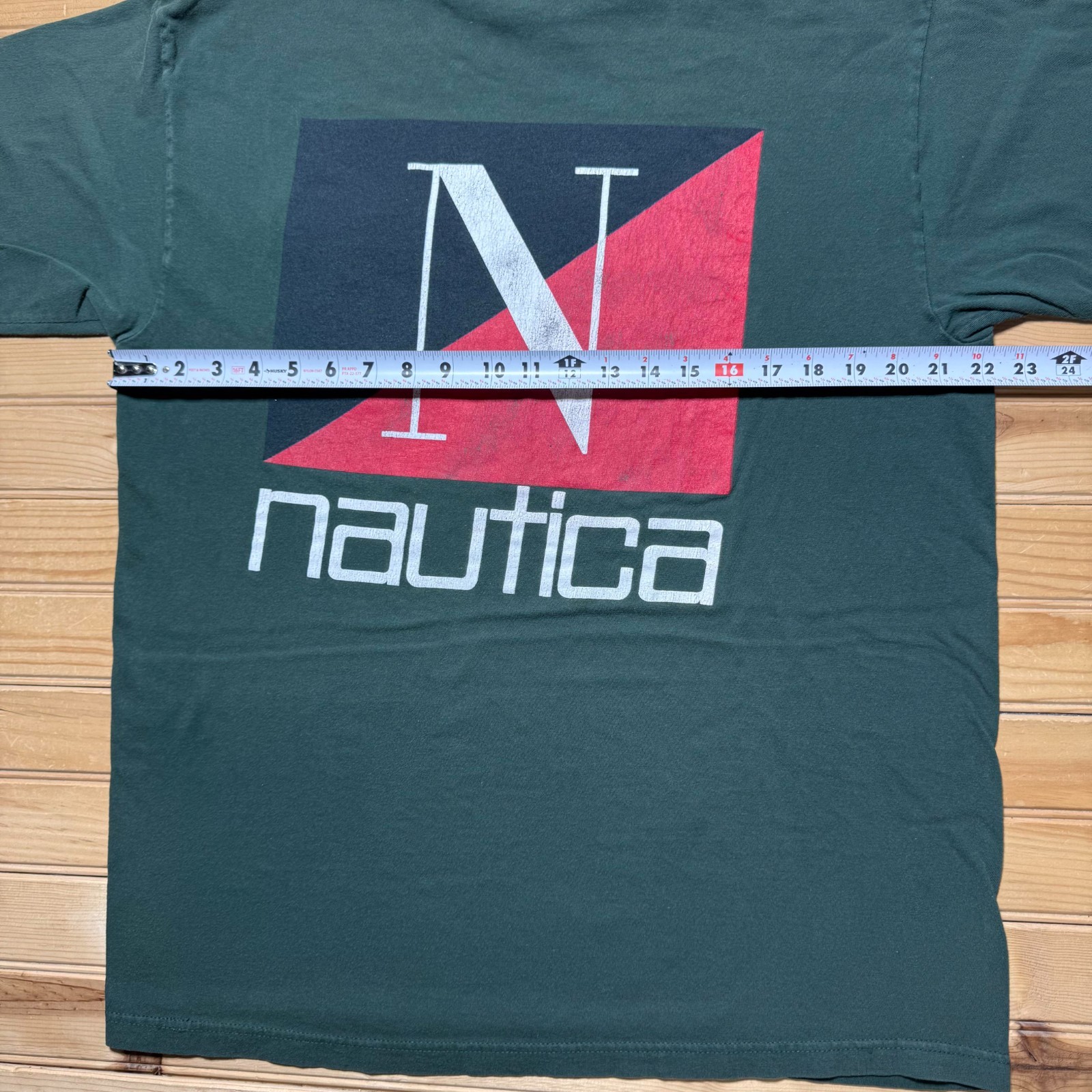 Vintage 90s Nautica Big Logo Streetwear Graphic Pocket T-Shirt USA Made Large