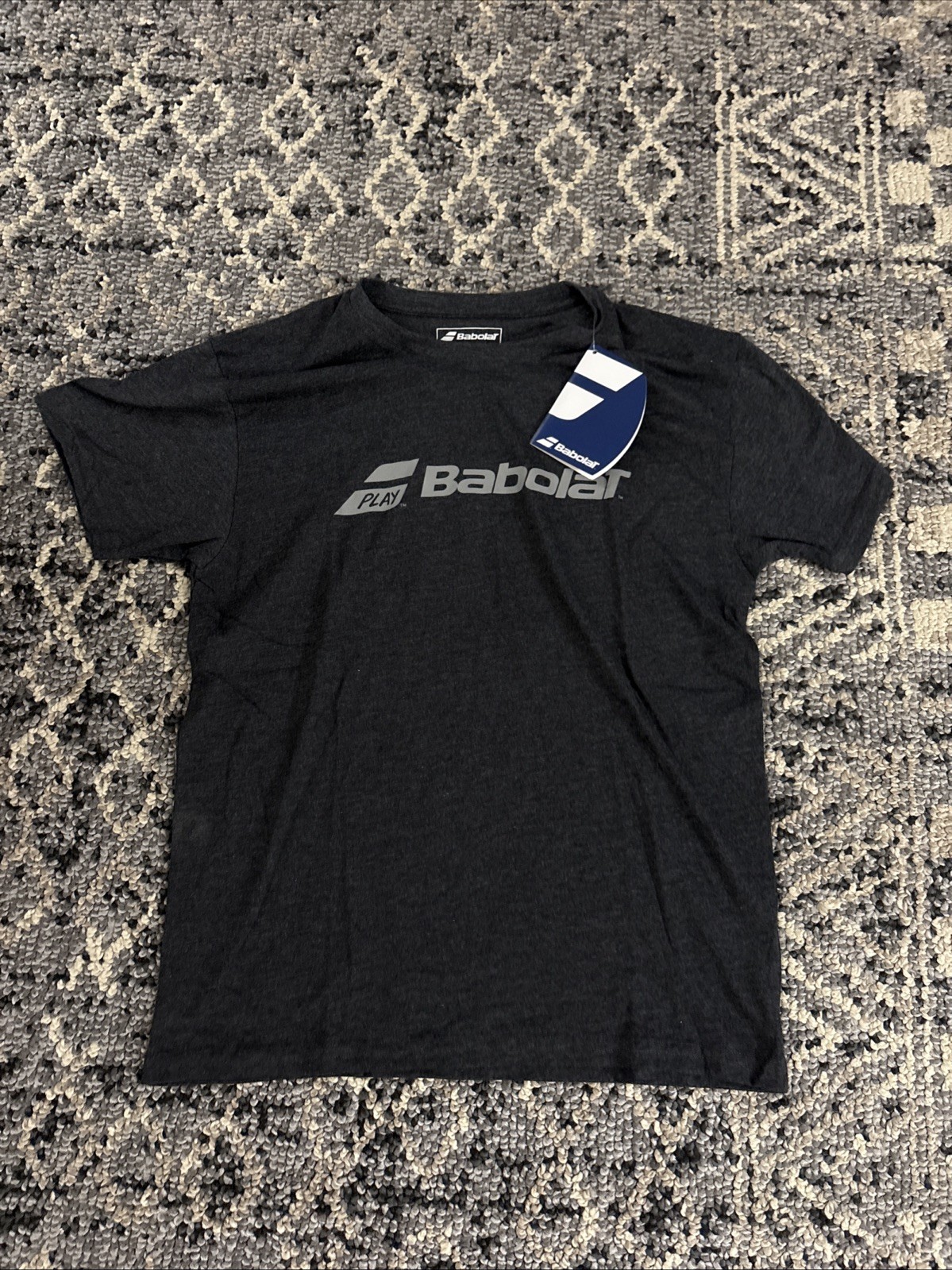 Babolat Exercise Mens Medium Tee Shirt Black Heather Tennis Pickleball BRAND NEW