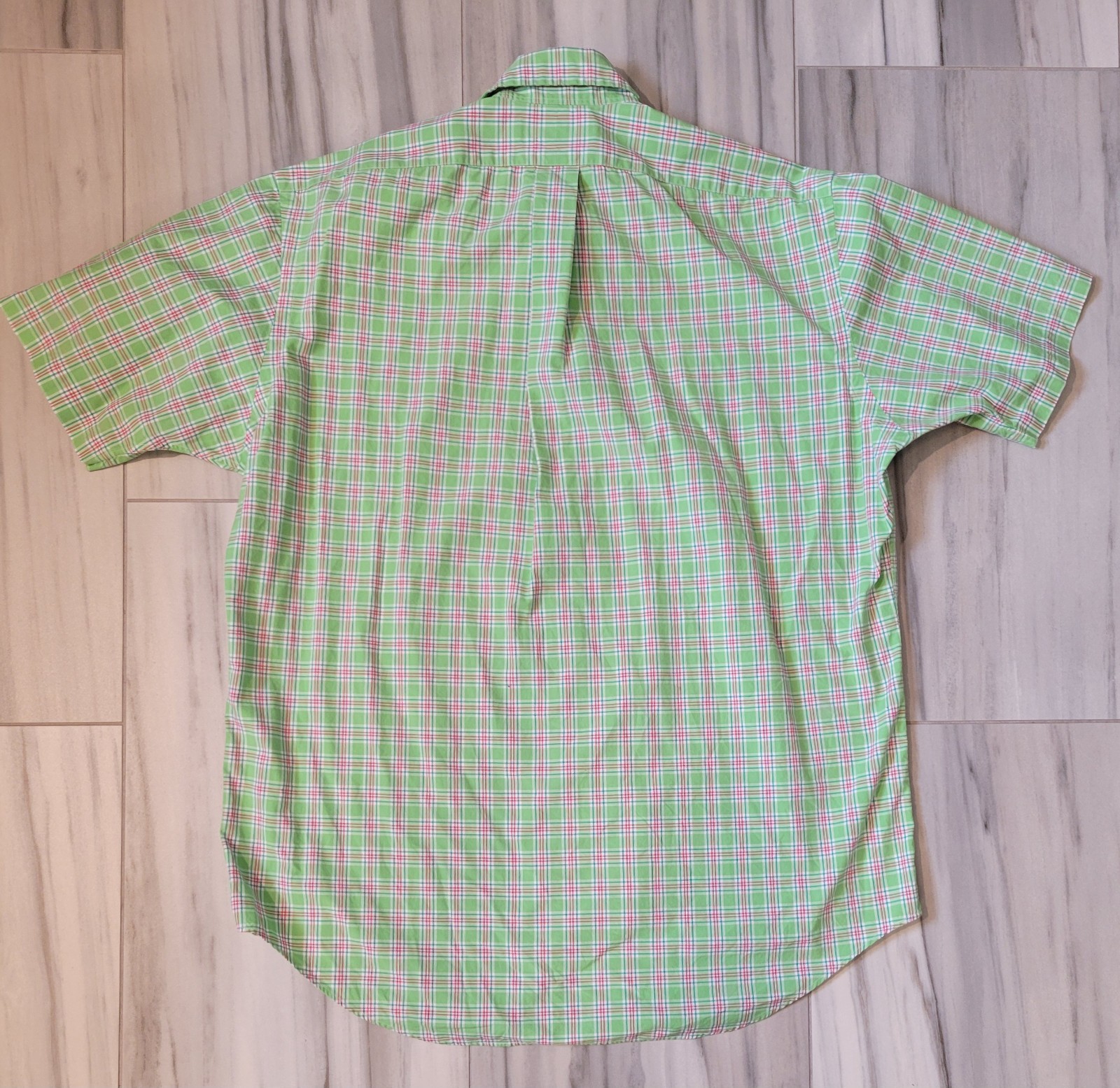 L Ralph Lauren Classic Fit it Short-Sleeve Plaid Shirt Embroidered Pink Pony