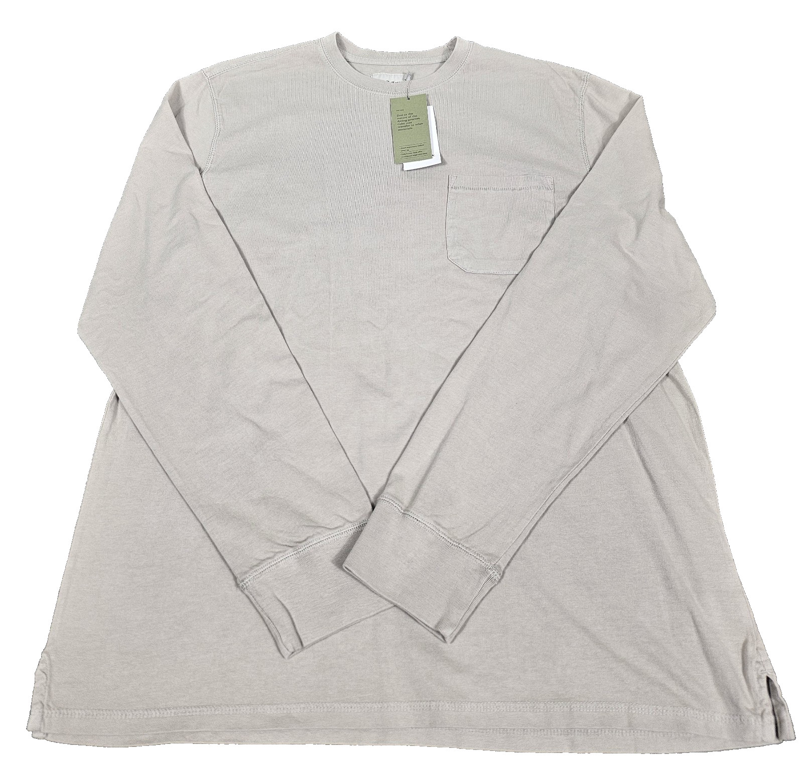 Men&rsquo;s Long Sleeve T Shirt XL Taupe with » Pocket » Goodfellow Cotton Crew Neck