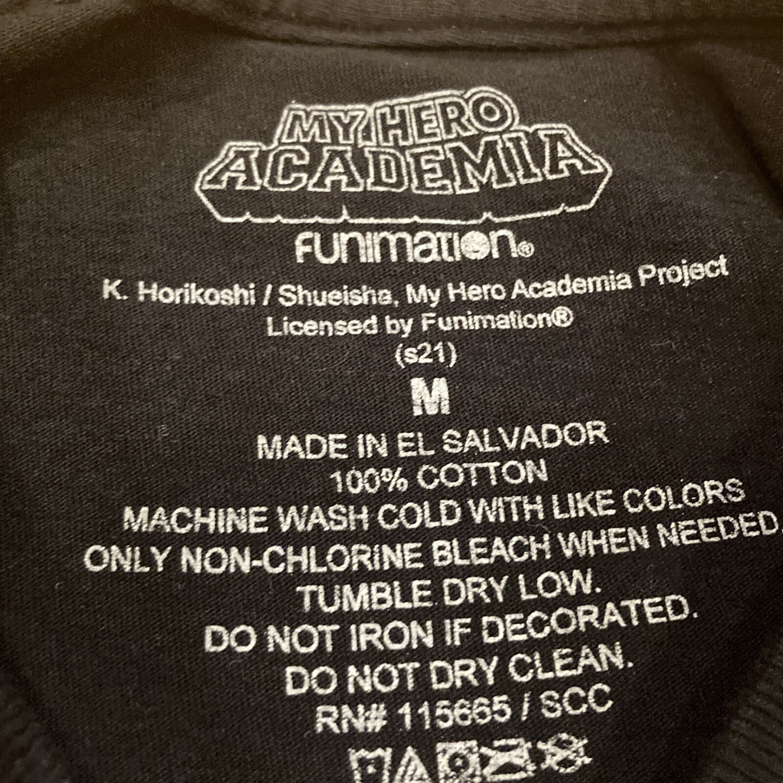My Hero Academia Mens Shirt Size Medium Black Anime Graphic Tee Japan