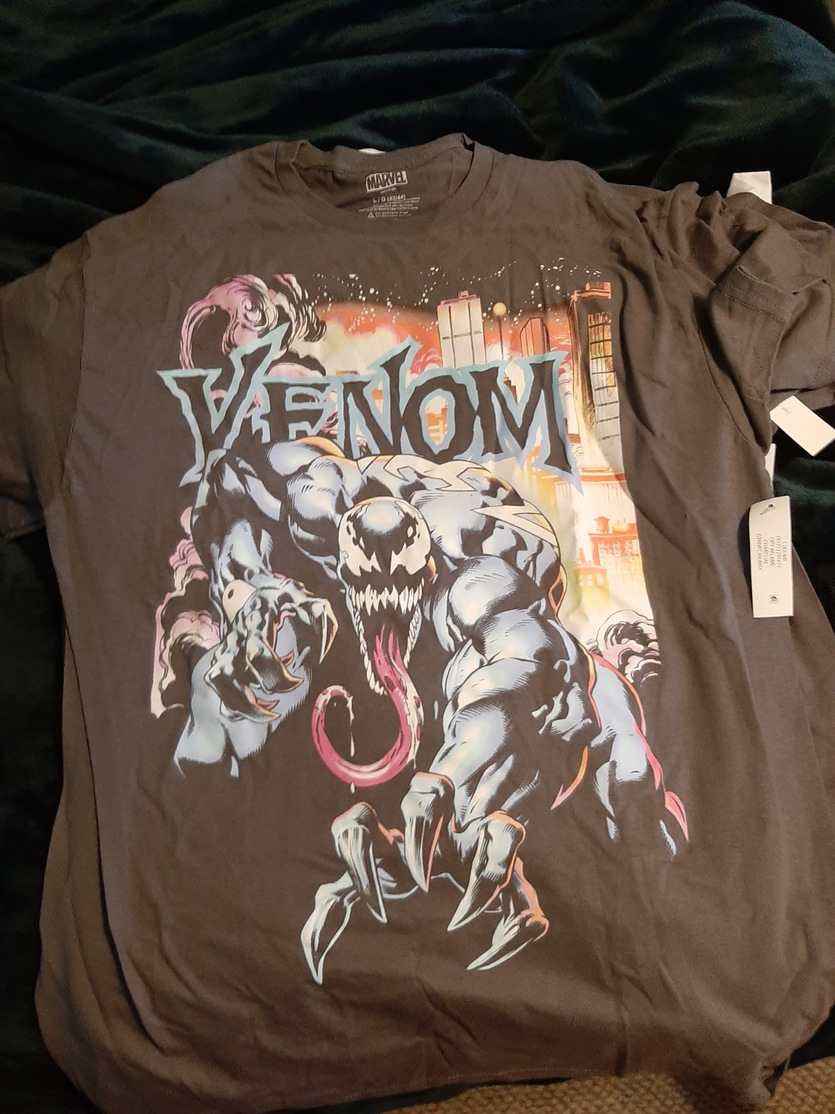 MARVEL VENOM Men’s Size M Graphic T-Shirt Short Sleeve Charcoal NWT