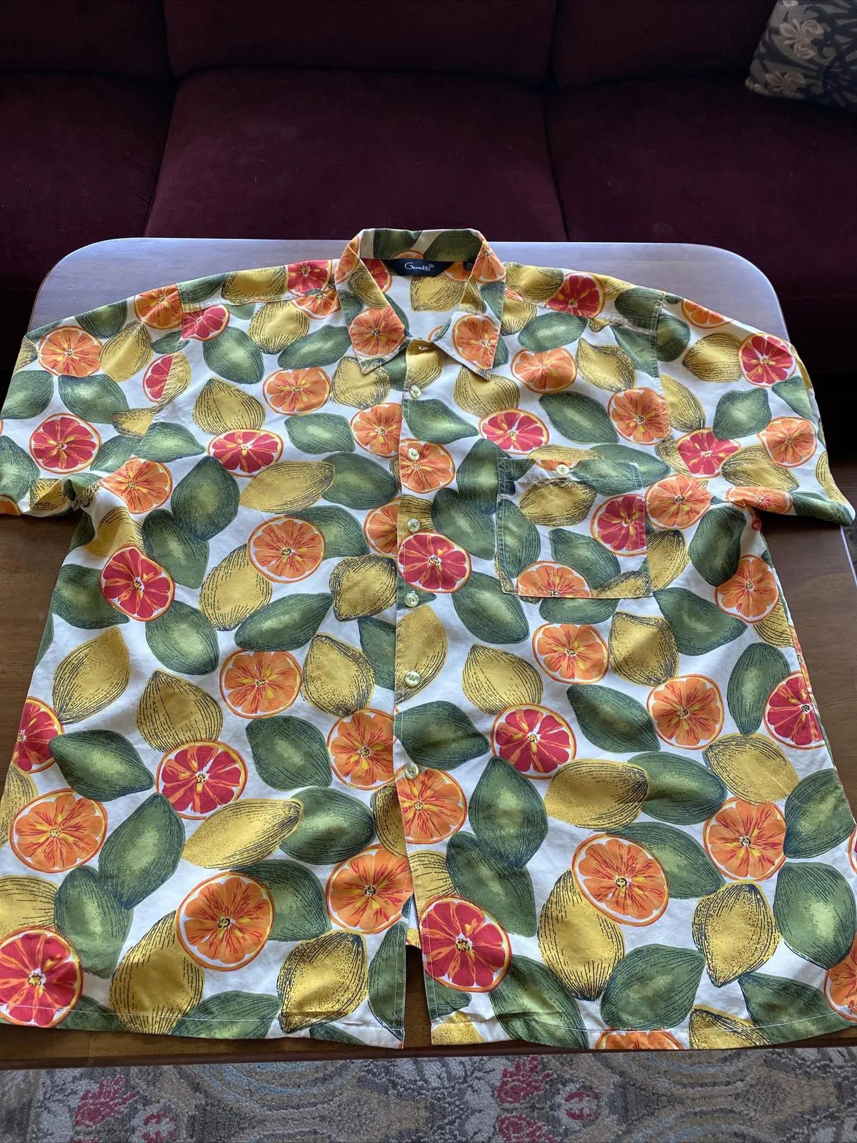 Vintage Men&rsquo;s Citrus Genelli Silk Shirt XL 90&rsquo;s International Male
