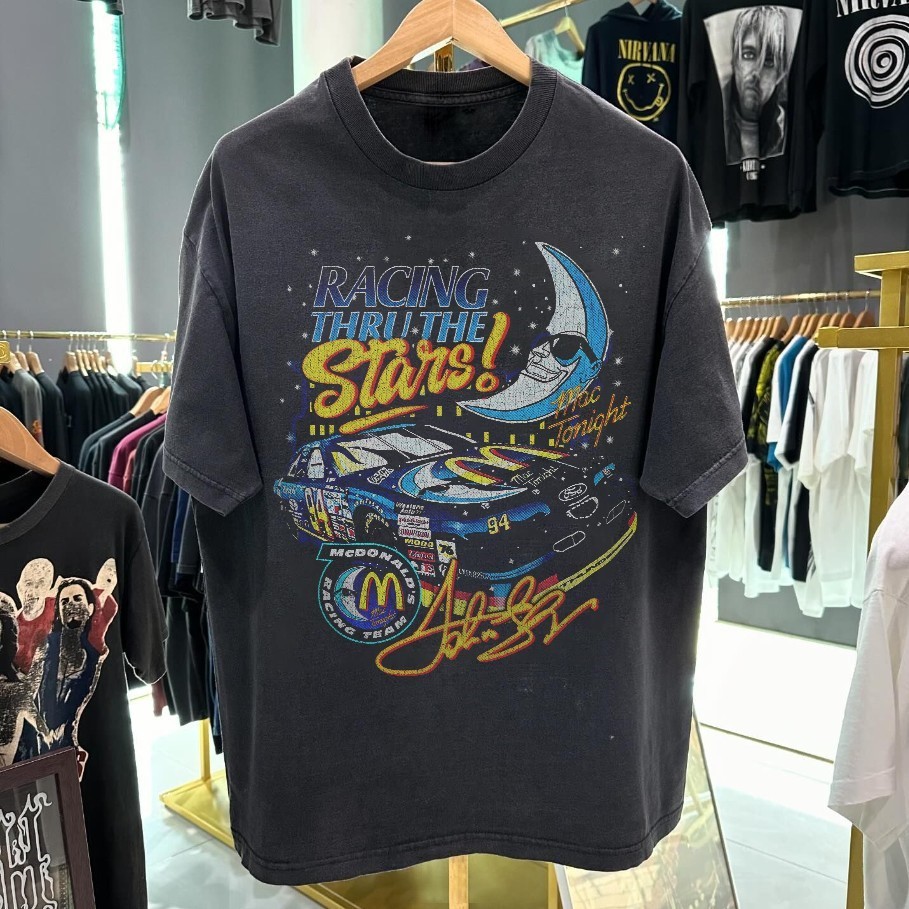 Mcdonalds Racing Thru The Stars Washed T-Shirt Black L