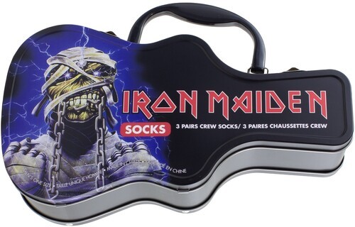 Iron Maiden – Perri&rsquo;s – Iron Maiden – Crew Socks (3 Pack Collector Guitar Shape