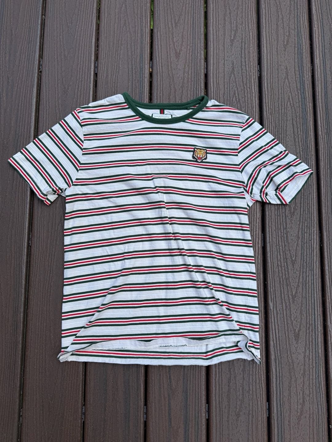 Denim & Flower Ricky Singh Striped Tiger Graphic T-Shirt