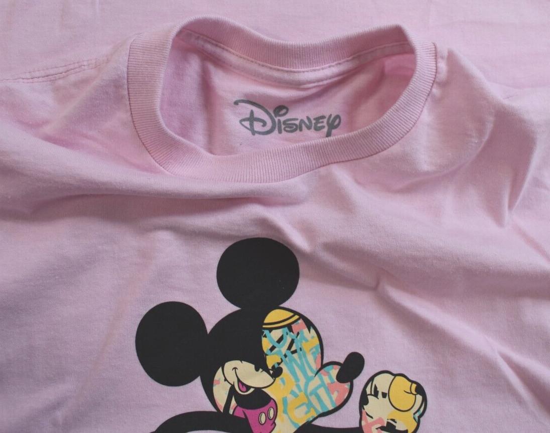 Neff x Disney Mens Mickey Mouse Cartoon Fill Pink Shirt New S, L