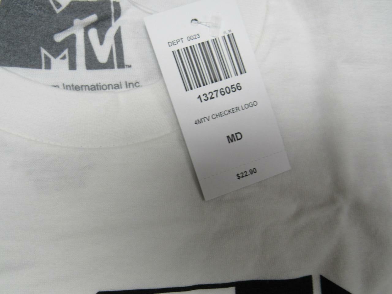 New MTV Music Television Mens S-M-L-XL-2XL-3XL White 90&rsquo;s Style Shirt $22