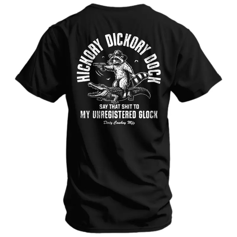 Hickory Dickory Dock Men&rsquo;s T-Shirt, Tactical Graphic Tee, Work Out Top Streetwea