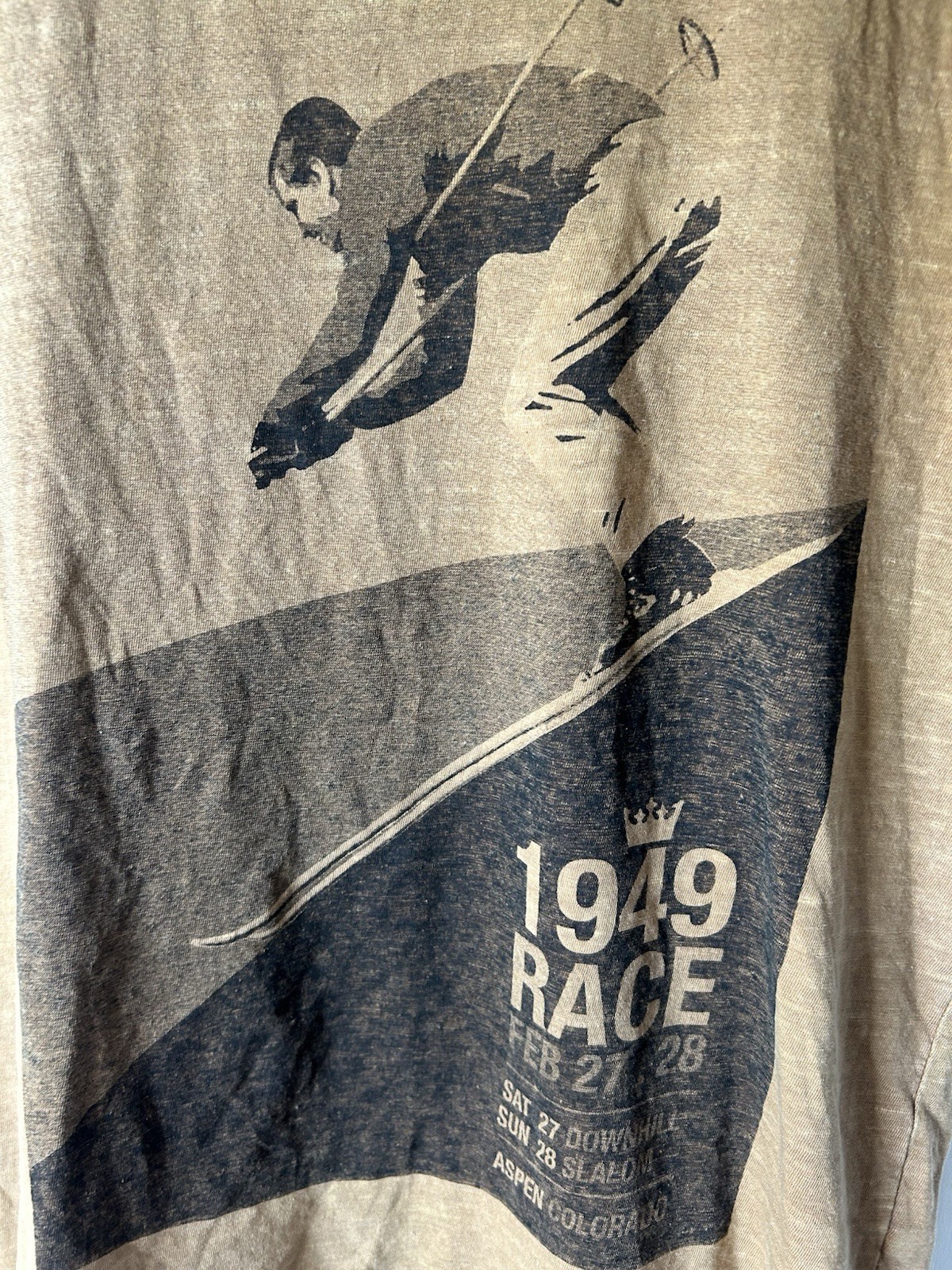 Osklen T-shirt P Small Skier Light Brown Cotton/ Hemp