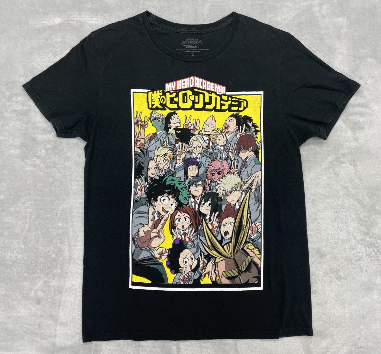 My Hero Academia Graphic T-Shirt Unisex M Black Anime Manga Tee
