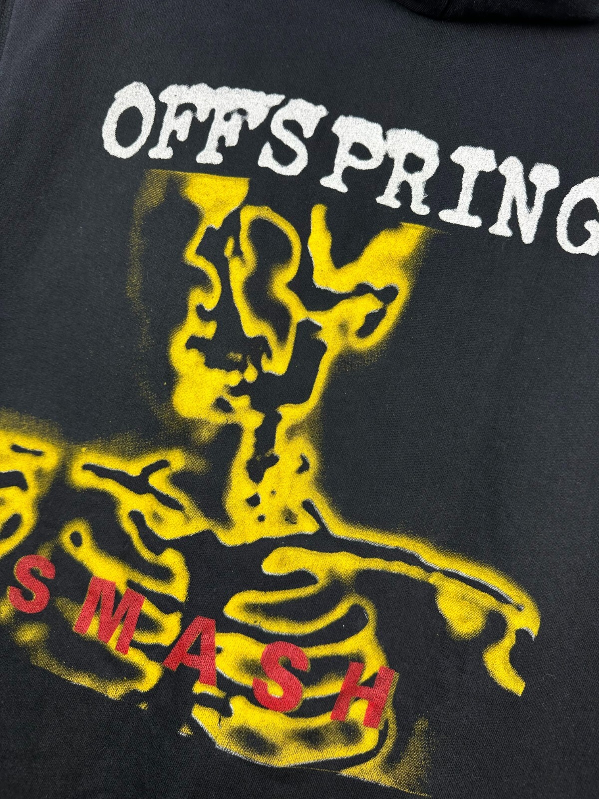 Vintage 90&rsquo;s Offspring Smash Band Jacket Sleveless Shirt Rare Hooded Size L