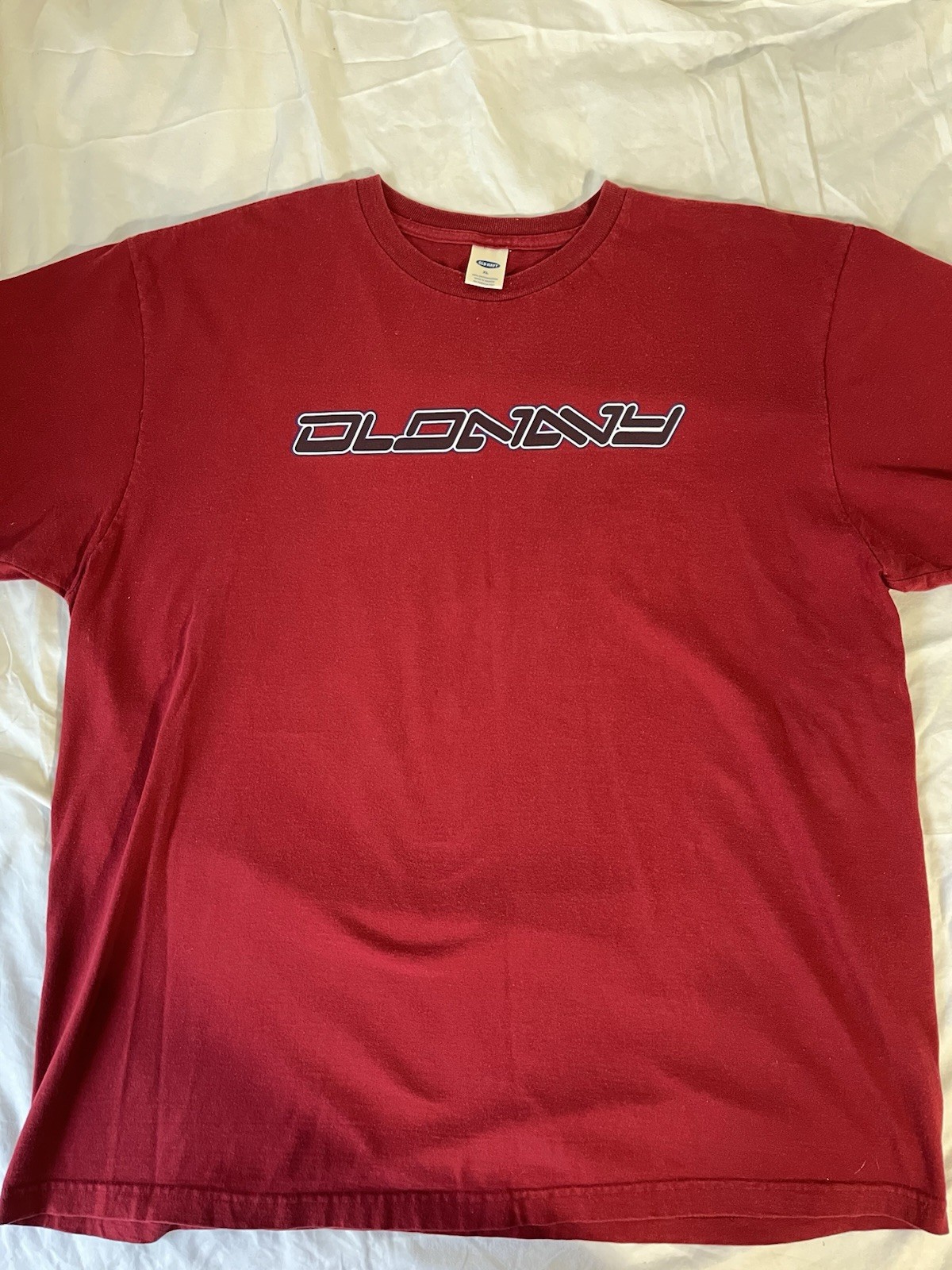 Y2K Old Navy Red Logo Graphic Print Men&rsquo;s Crew Neck Short Sleeve T-Shirt XL