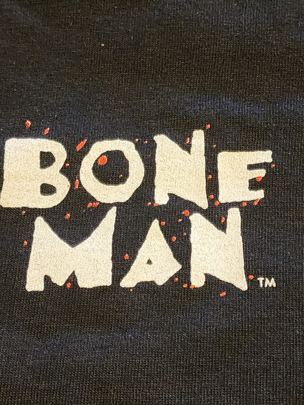 Bone Man Activewear Skeleton Skateboard Black T-Shirt Tee Size Large NOS