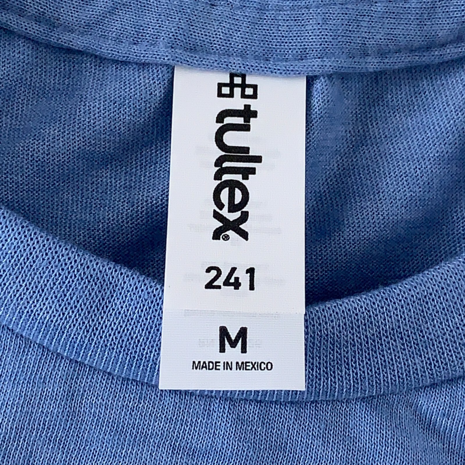 Lot of 5 Tultex 241 Unisex Size Medium Blue Short Sleeve Poly-rich Blend Tees