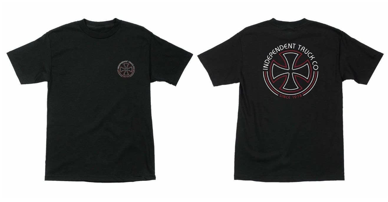Independent Trucks Rails Skateboard Black Tee Reprint Graphic Shirt S-5XL
