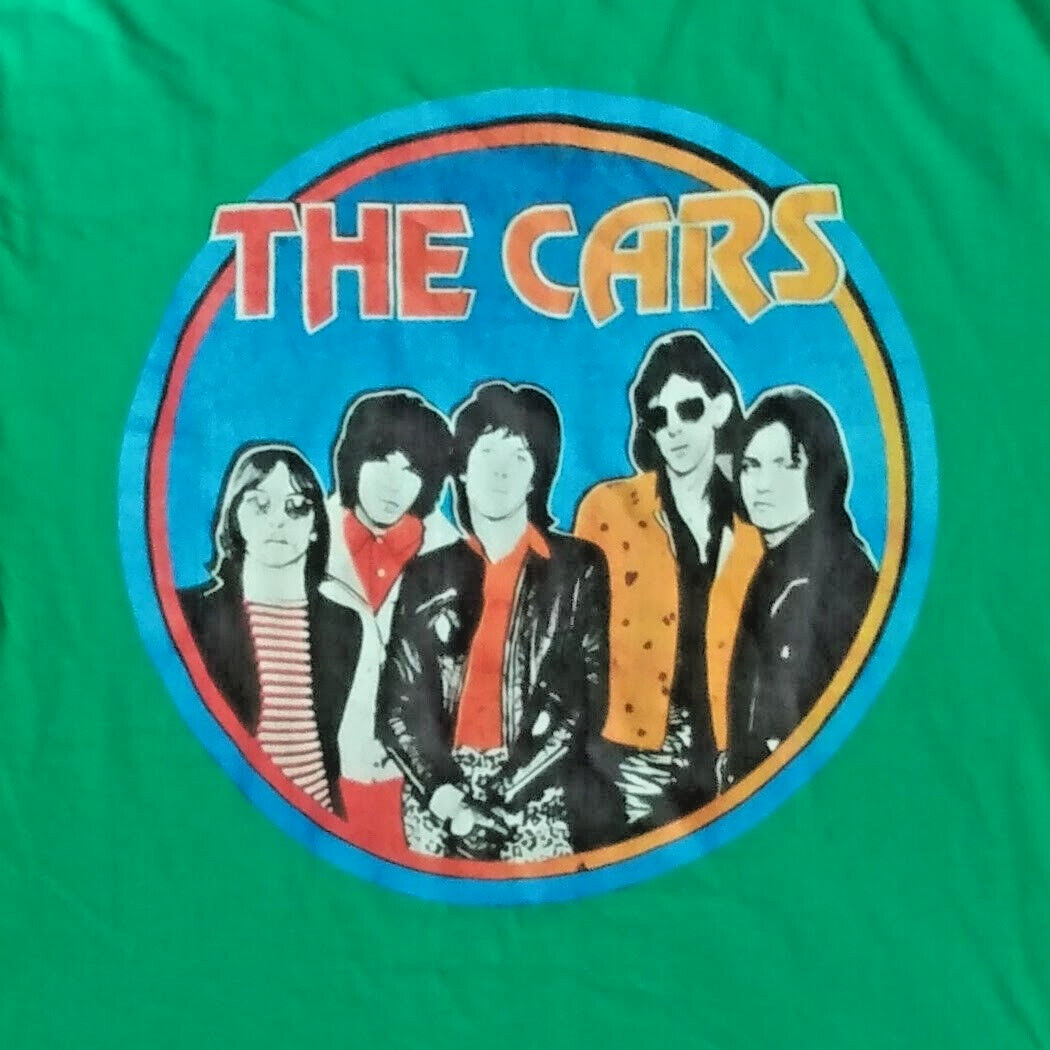 NEW & In-hands : THE CARS Band Music Green T-Shirt Large 80s New Wave Ric Ocasek