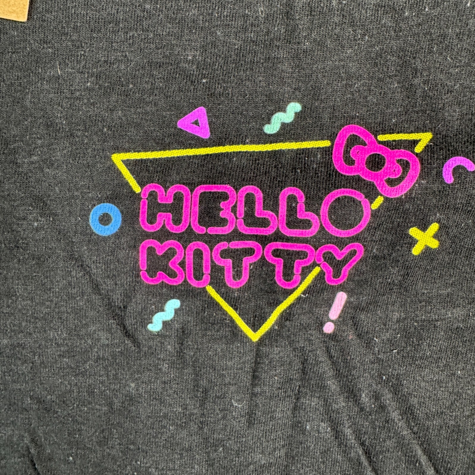 Hello Kitty by Sanrio Hello Kitty Unisex XL Black Japanese Text Neon Logo NWT