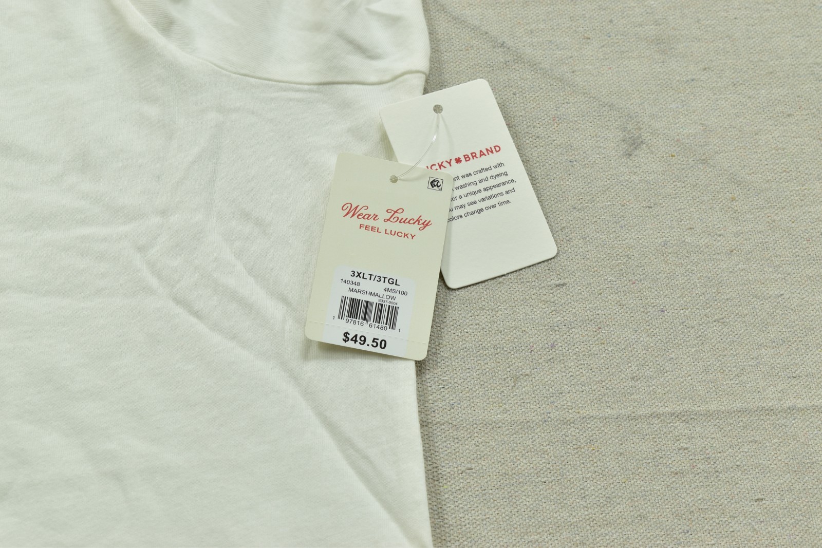 Lucky Brand Men&rsquo;s Mustang GT Tee White Short Sleeve Crew Neck Size 3XLT NEW