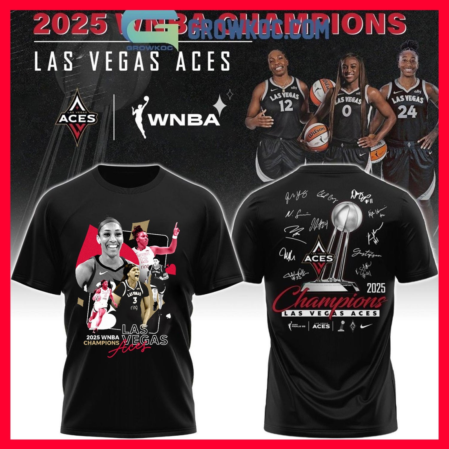 SALE!!! Las Vegas Aces 2025 WNBA Champions Two Sided Shirt