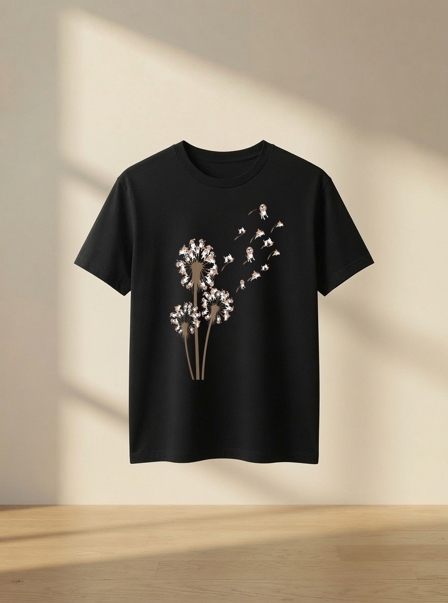 Beagle Dandelion Flower Fly Funny Cute Hound Dog Lover Dad Gift Shirt