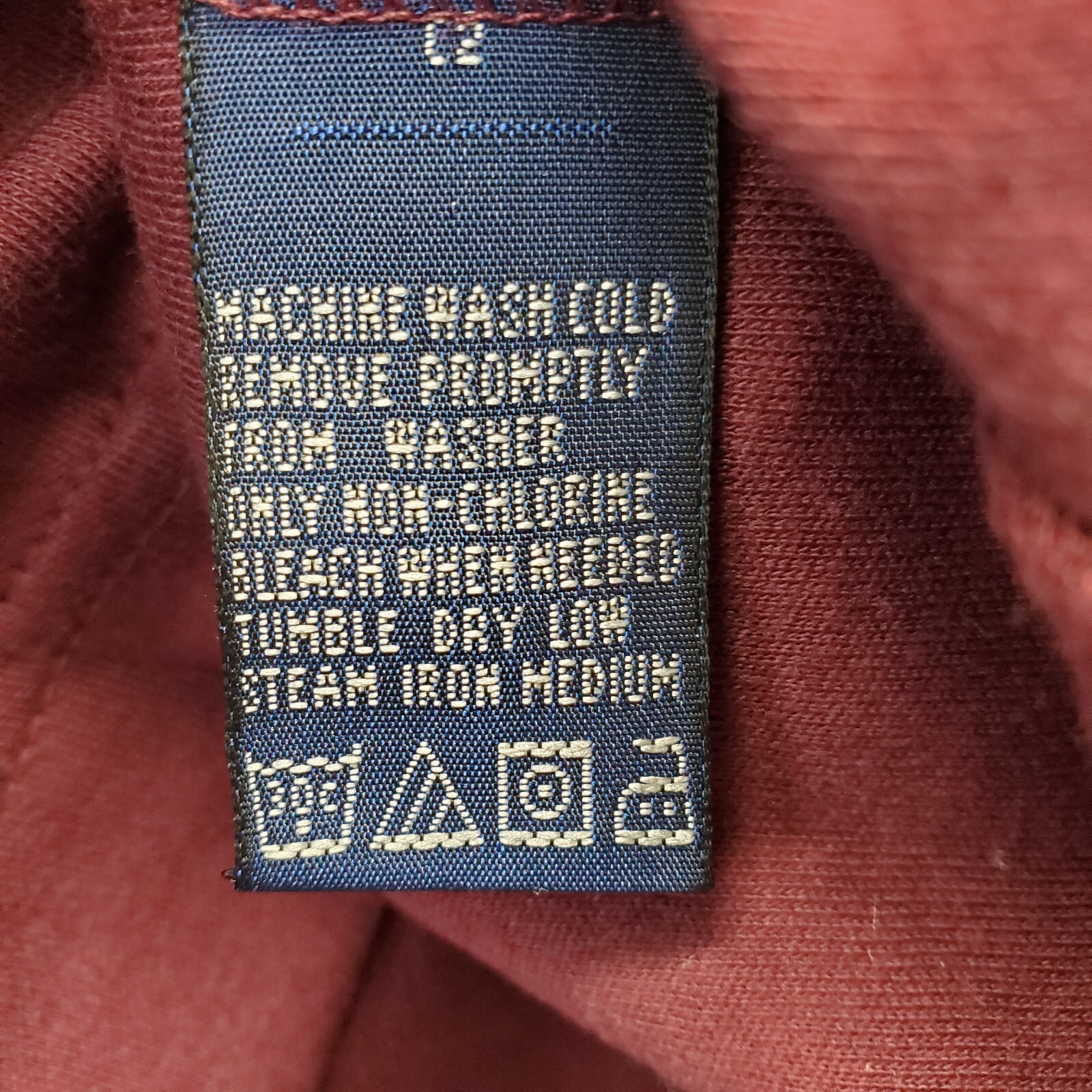 Nautica Shirt Mens M Burgundy Embroidered Logo Elastic Cuff Turtle Neck Pullover