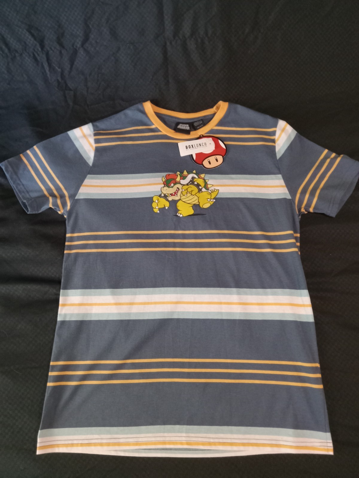 Nintendo Super Mario Bros. Bowser Striped T-Shirt Mens Size Medium – BoxLunch