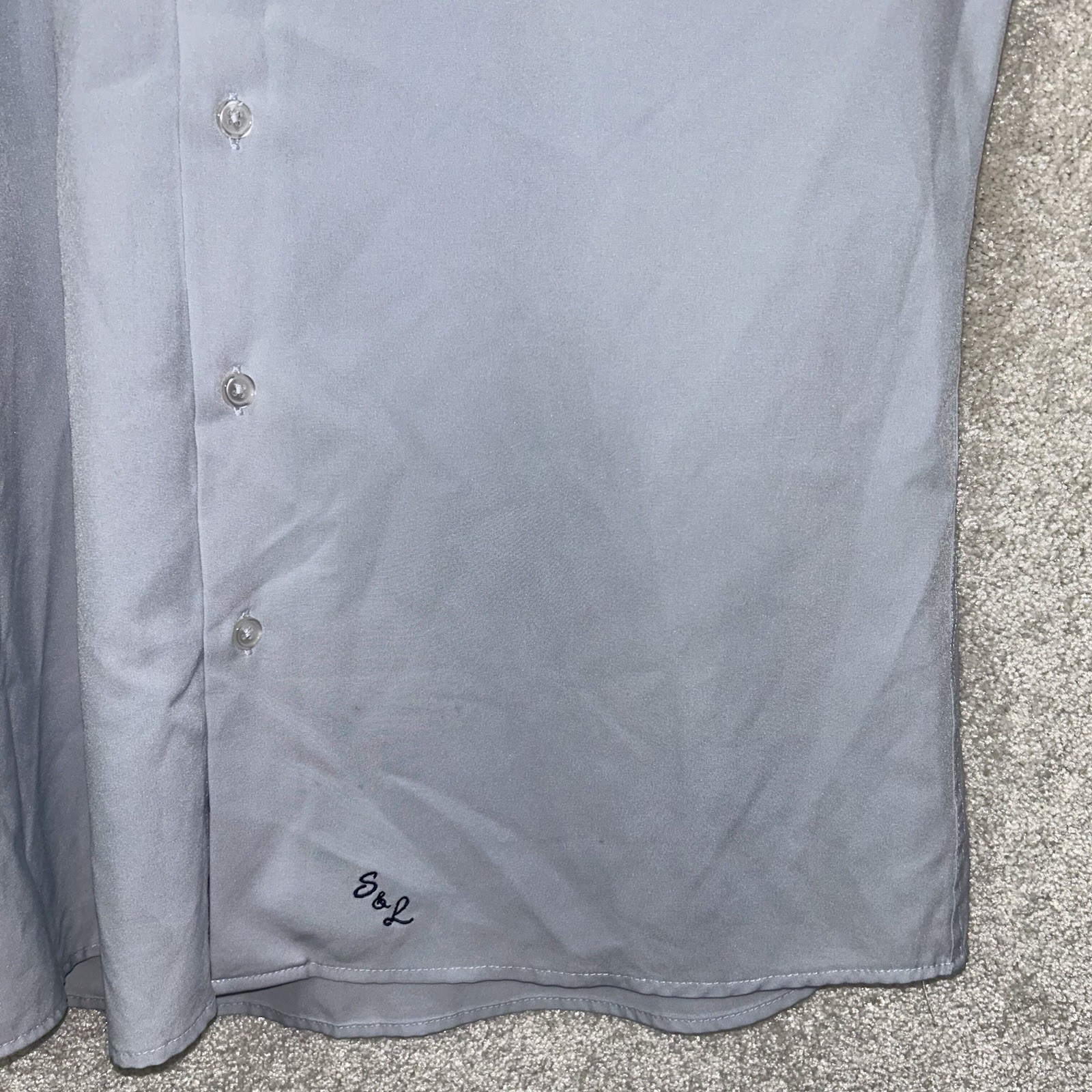 State & Liberty Athletic The Javier Pale Blue Spread Collar Stretch Button Shirt