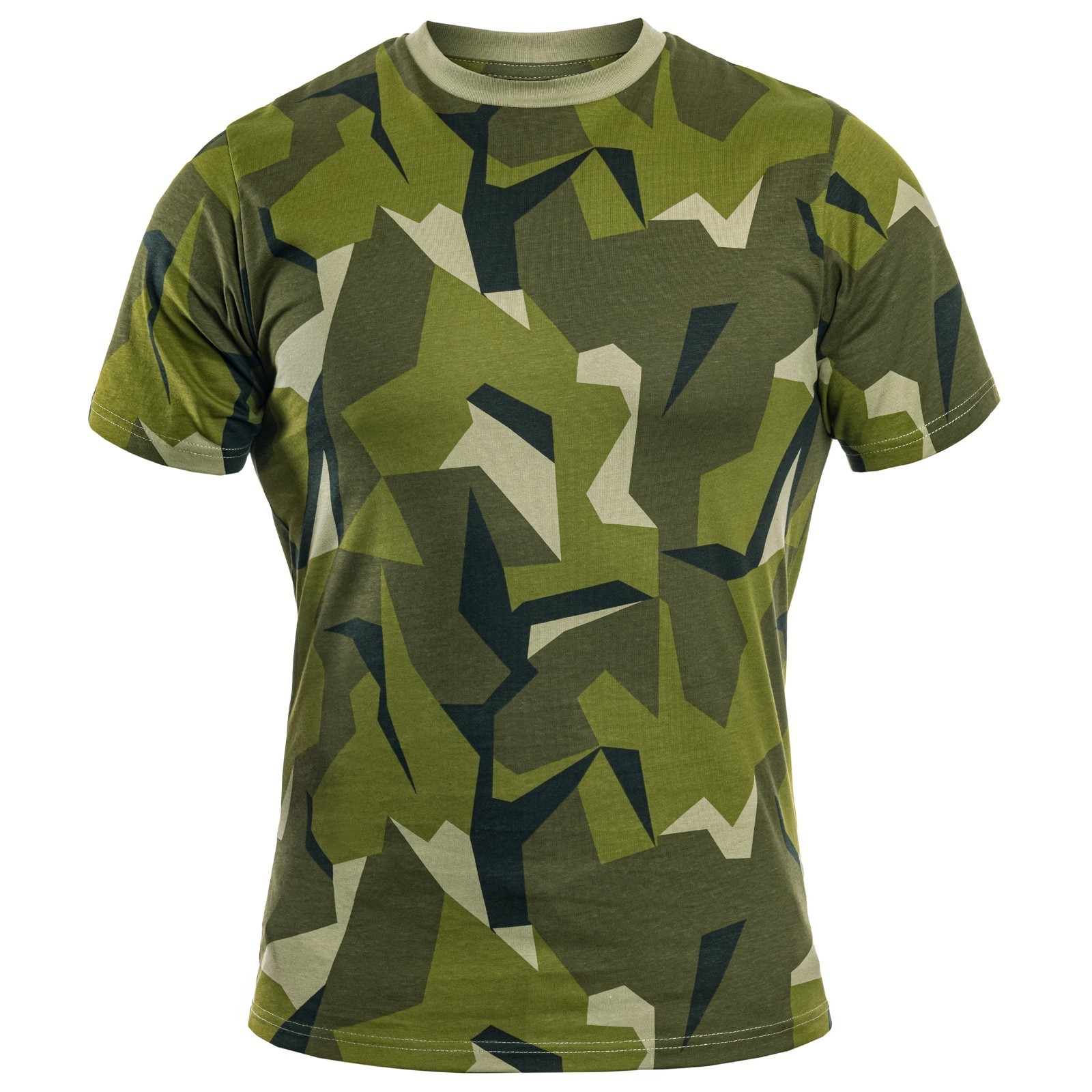 Mil-Tec Swedish M90 Camo T-Shirt Tactical Military Army 100% Cotton Tee S-3XL