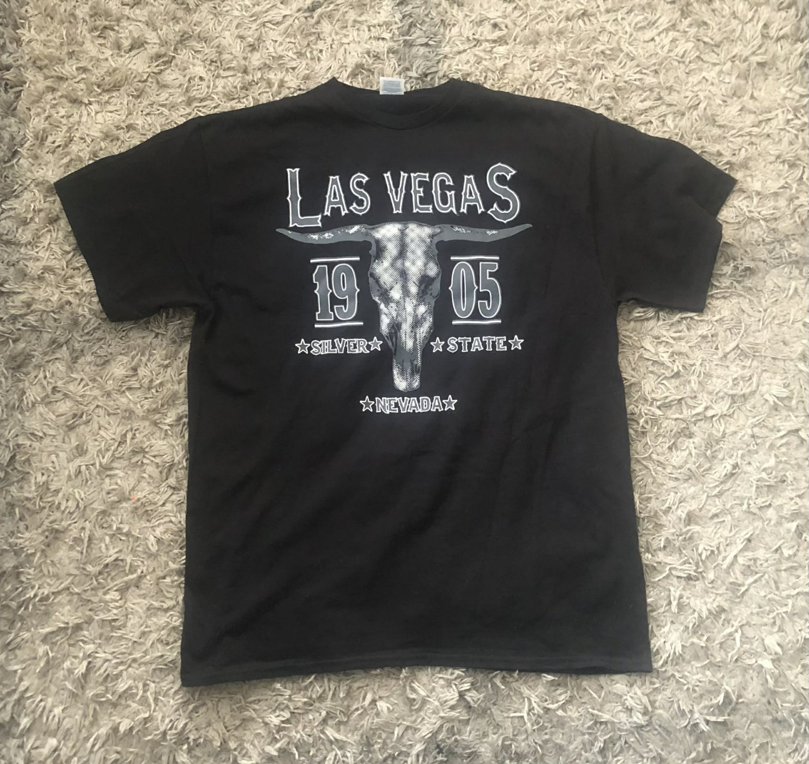 Rare Las Vegas 1905 steer skull t-shirt saints and sinners poker run XL mens t