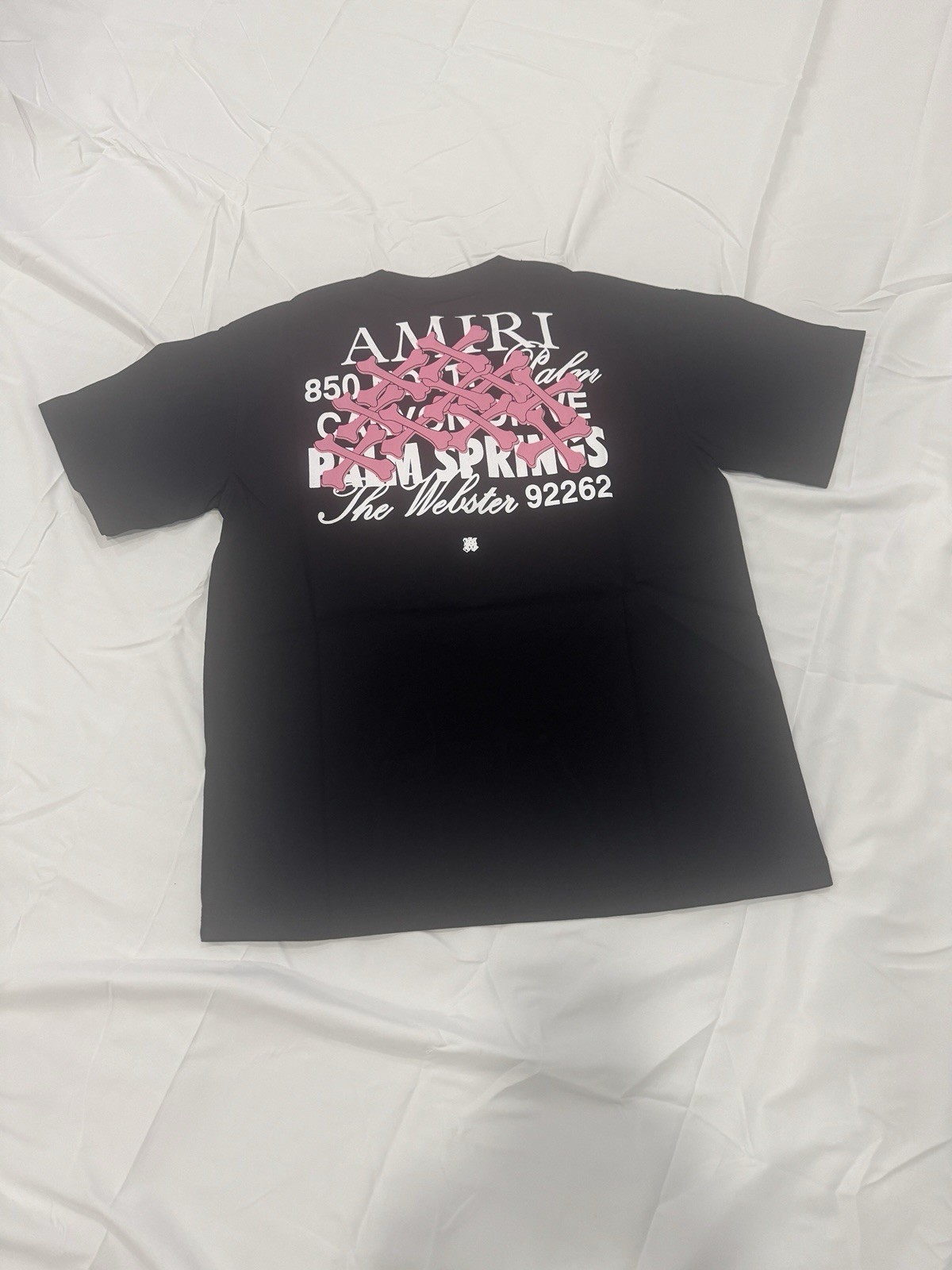 AMIRI Men&rsquo;s S Black Cotton Crew Neck Short Sleeve Graphic Logo T-Shirt NWT