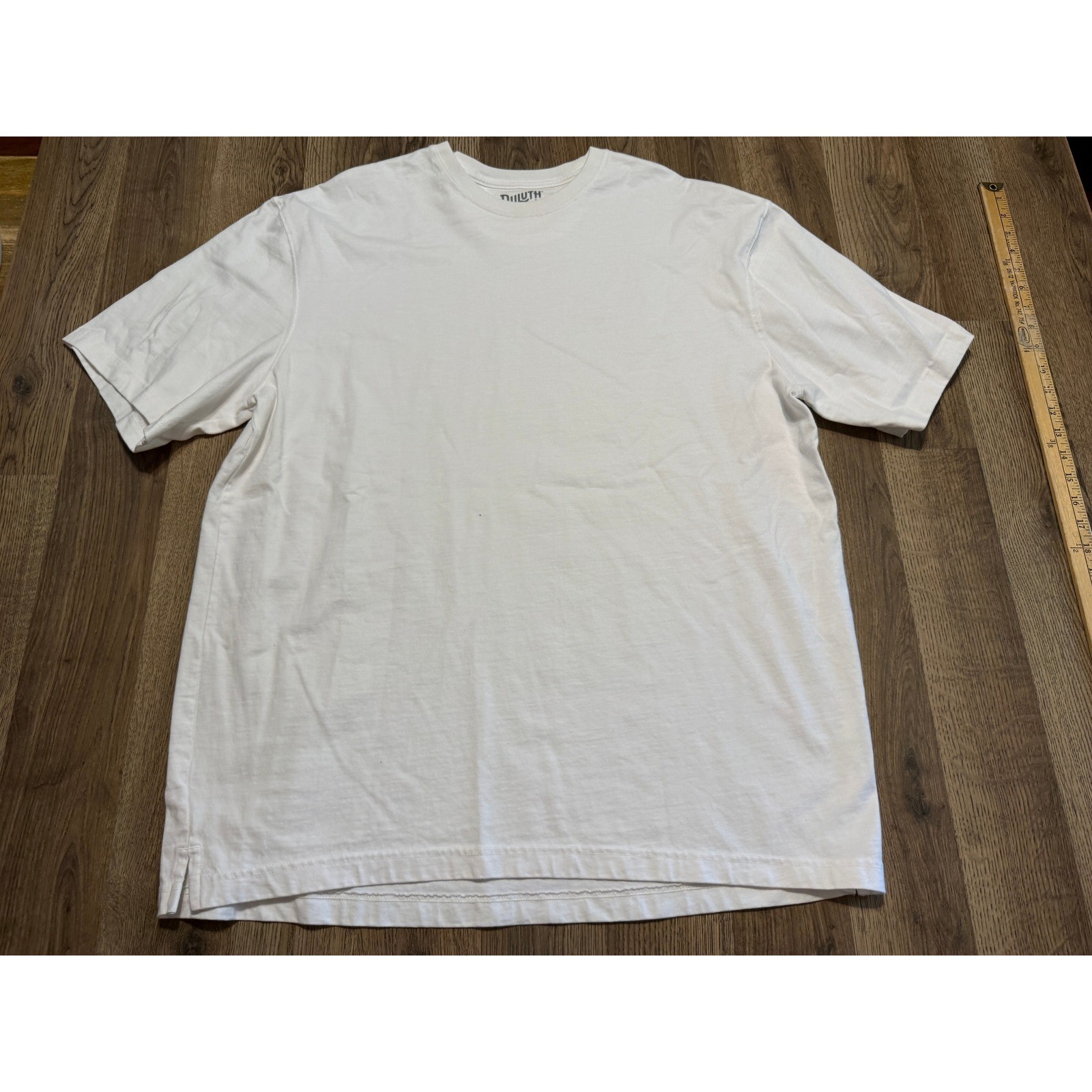 Duluth Trading Co T-Shirt Men Large White Adult Relaxed Fit Longtail T Excellent