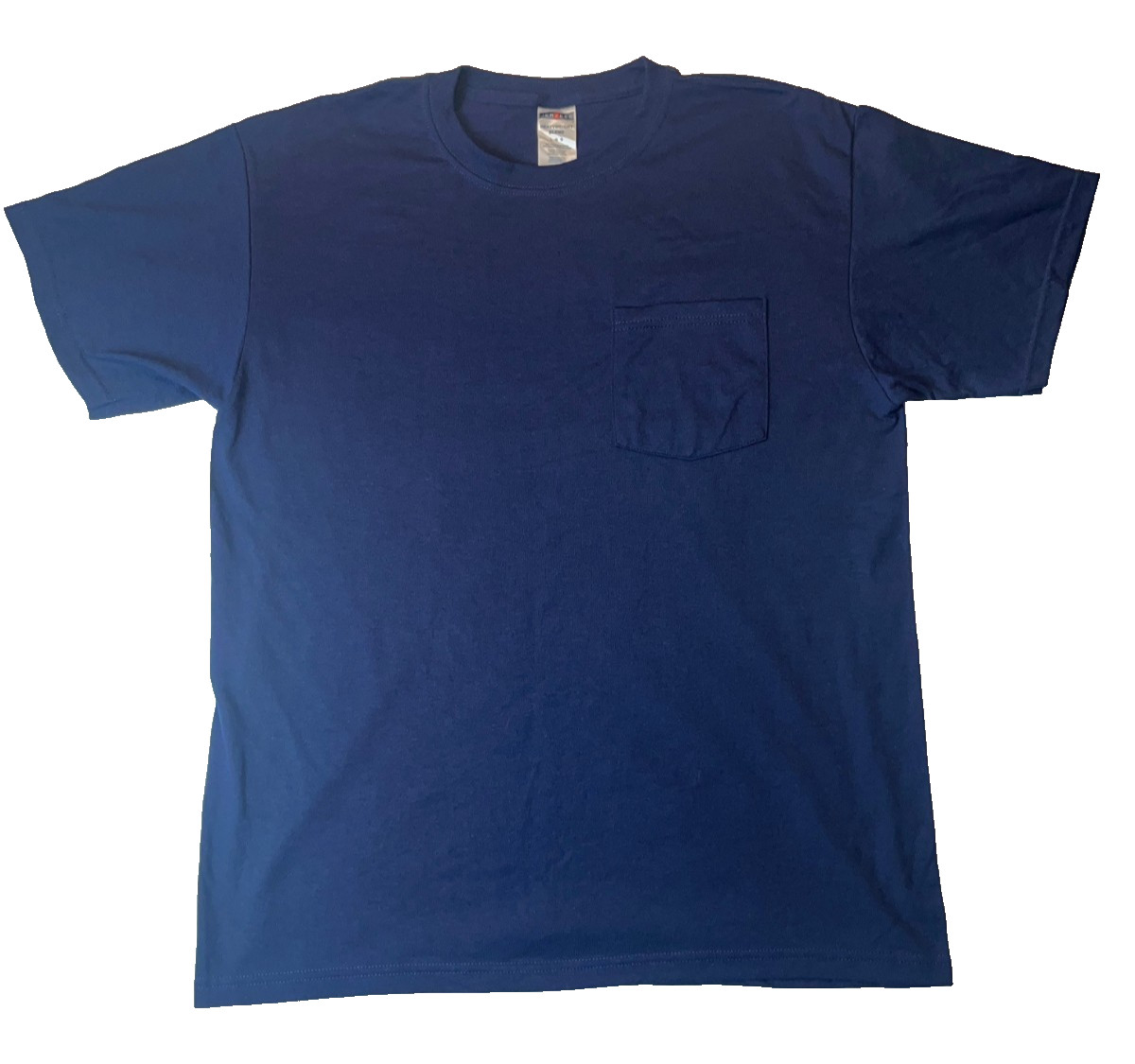 Jerzees Navy Mens BLANK Large 50/50 Blend Pocket Tee T-Shirt – NWOT