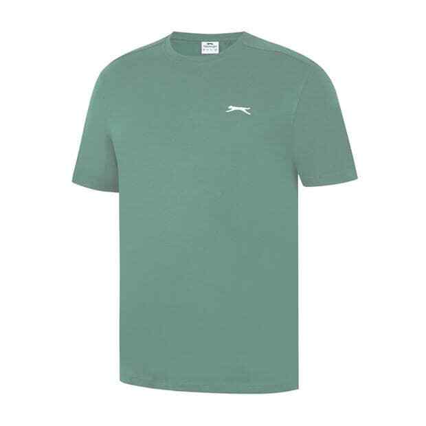 Mens Slazenger 100% Cotton Plain Crew Neck T Shirt XS S M L XL XXL 3XL 4XL BNWT