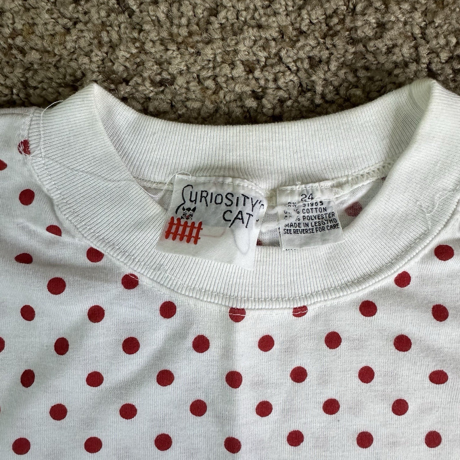 Vintage Boxy 90s Polka Dot Pocket Shirt Size L