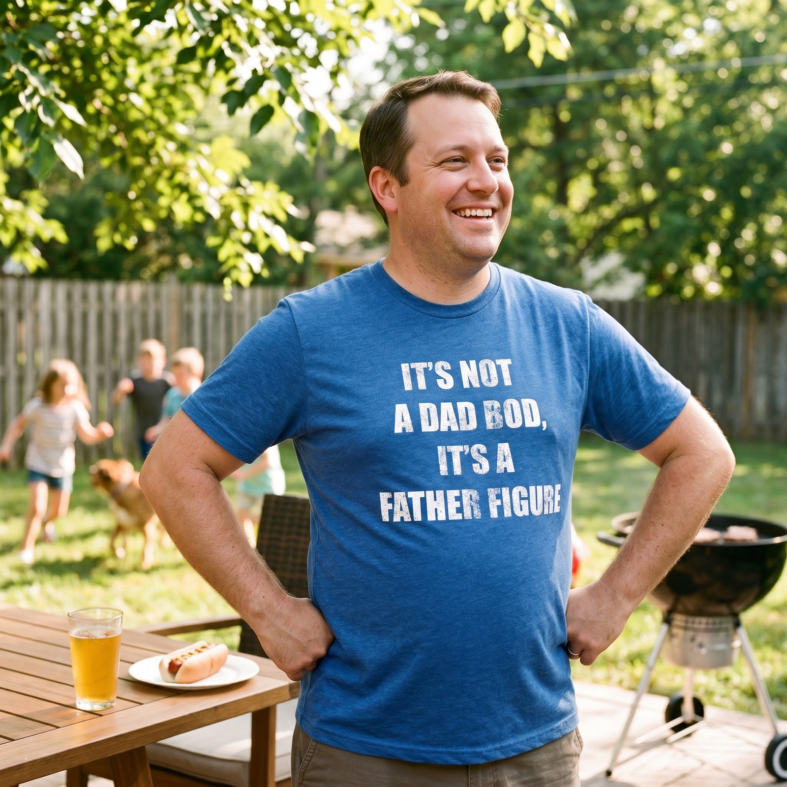 Mens It&rsquo;s Not A Dad Bod, It&rsquo;s A Father Figure T Shirt Funny Fathers Day Novelty