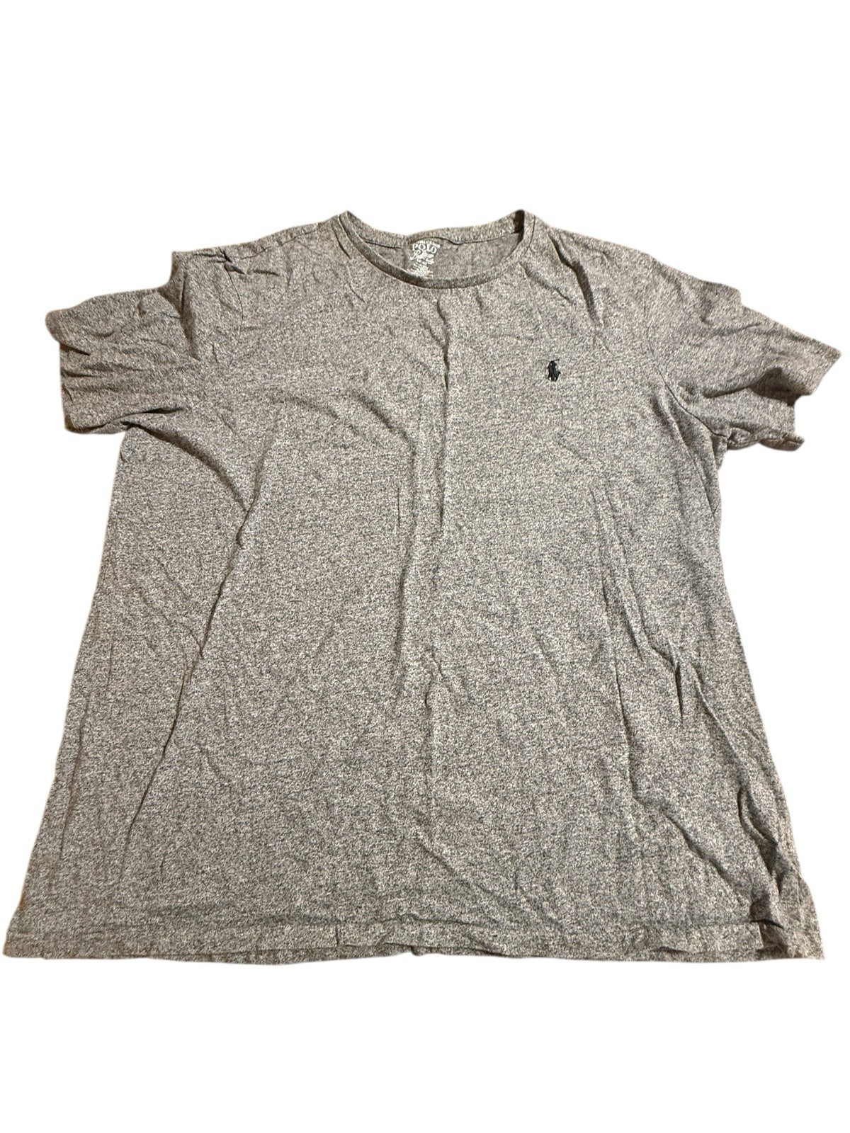 Polo Ralph Lauren Shirt Mens XXL Gray Heather Crew Neck Preppy Trashed Hole Read