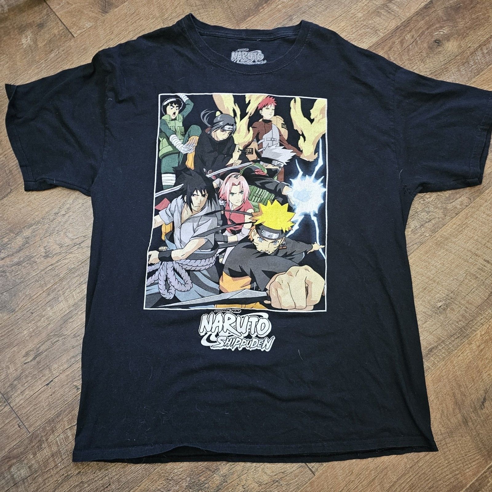 2002-2007 Shonen Jump Naruto Shippuden Anime Graphic Tee T Shirt Size Large