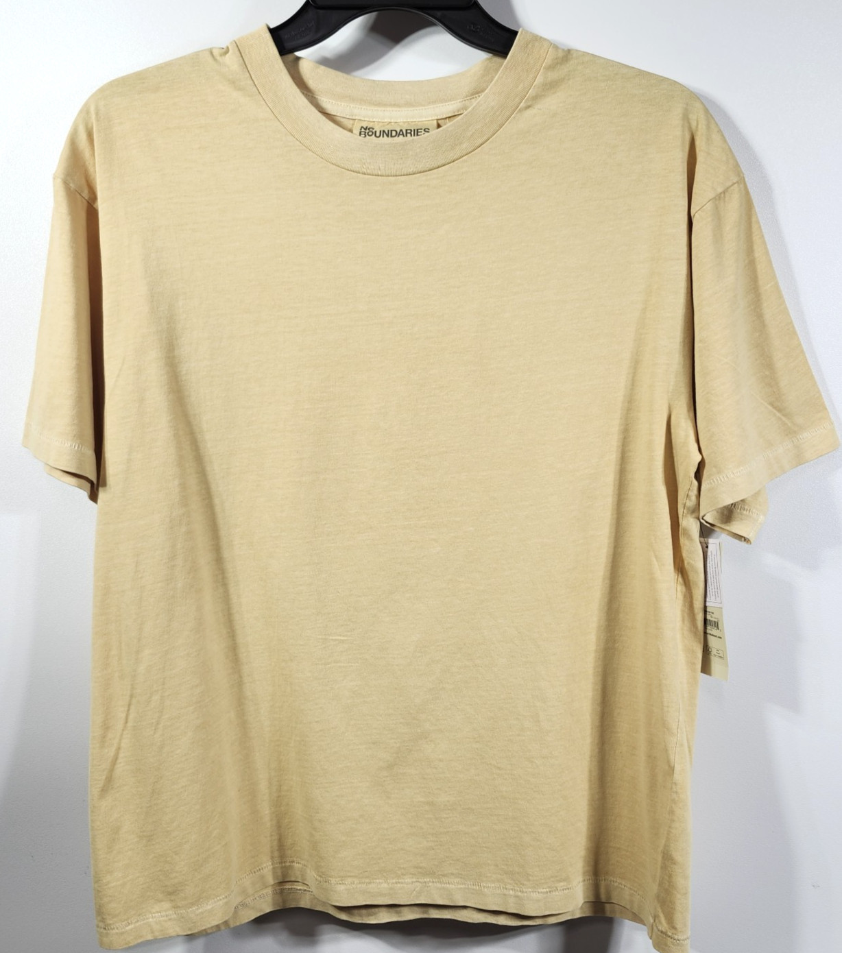 No Boundaries Men&rsquo;s S Cotton Oversize Tee Short Sleeve Yellow T-Shirt NEW