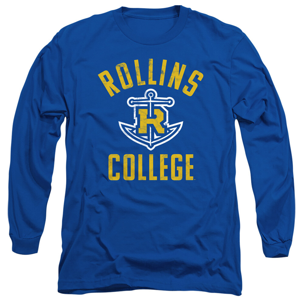 Rollins College Adult Long Sleeve T-Shirt Tars Logo, Royal Blue, S-3XL