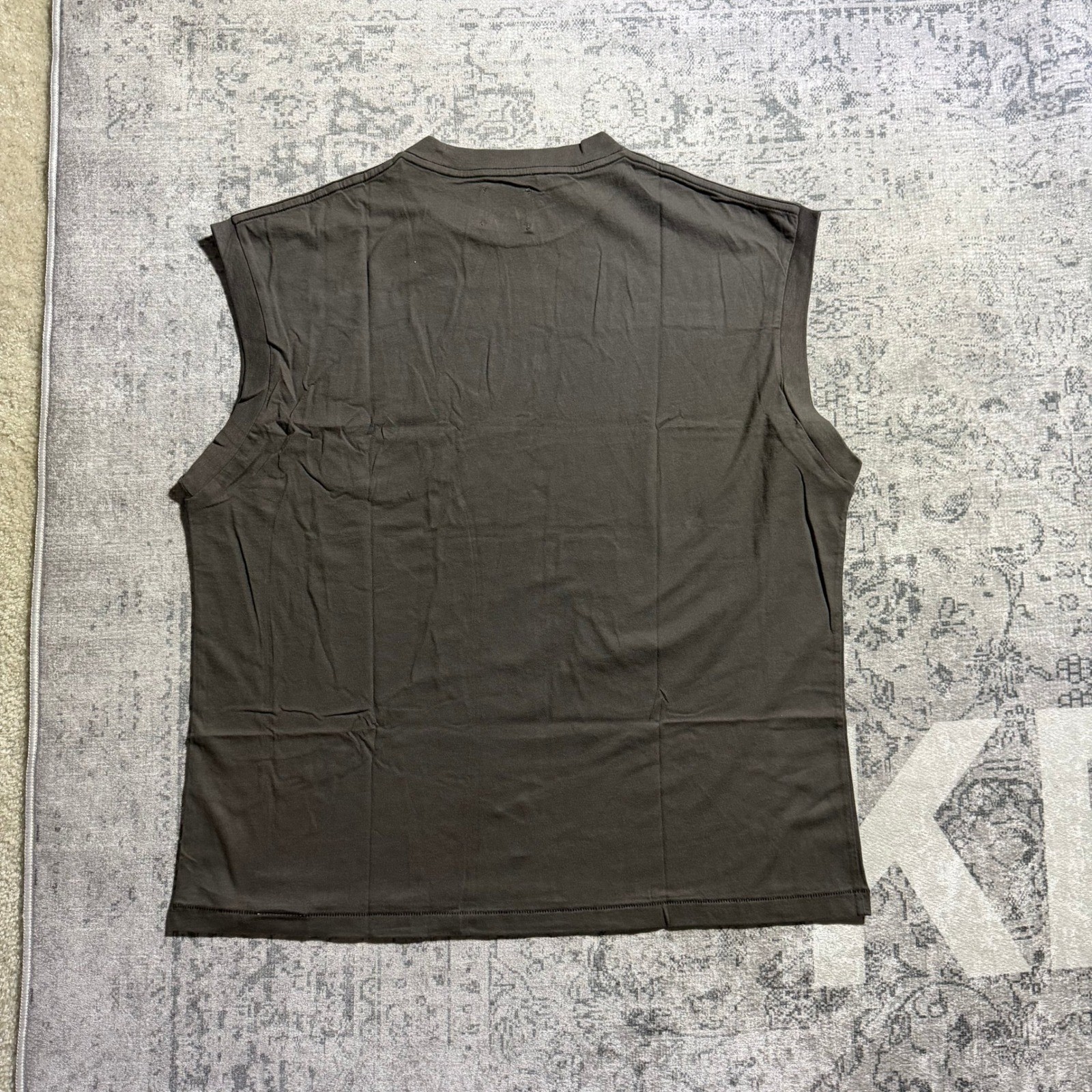 Gallery Dept Muscle Tee Size Medium Charcoal Grey Sleeveless Pocket Logo Shirt