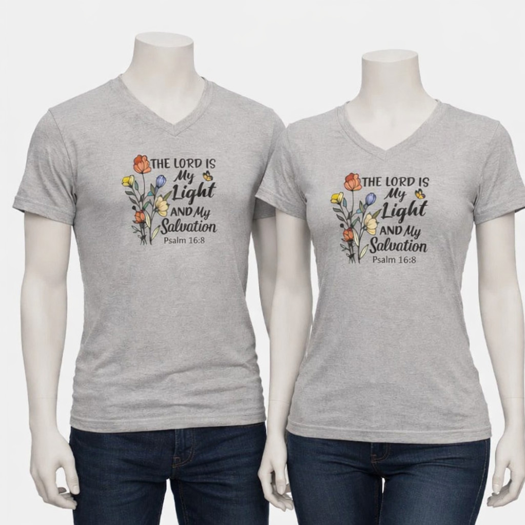 Cyberwear Spiritual T-Shirt « I will not be Shaken » Psalm 16:8 Stretchable Small