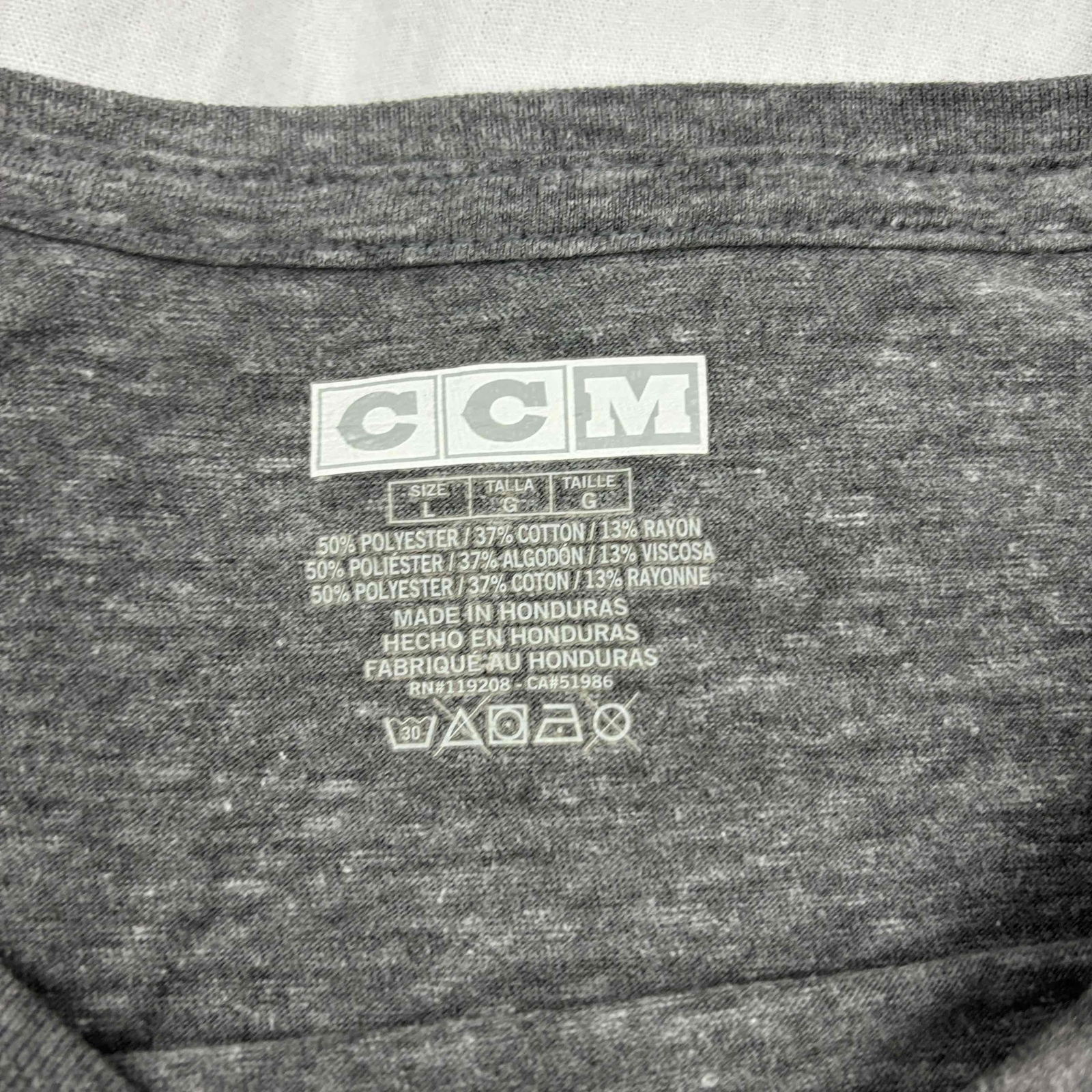 CCM Sports Nashville Predators NHL T-Shirt Gray Short Sleeve Polyester Blend M