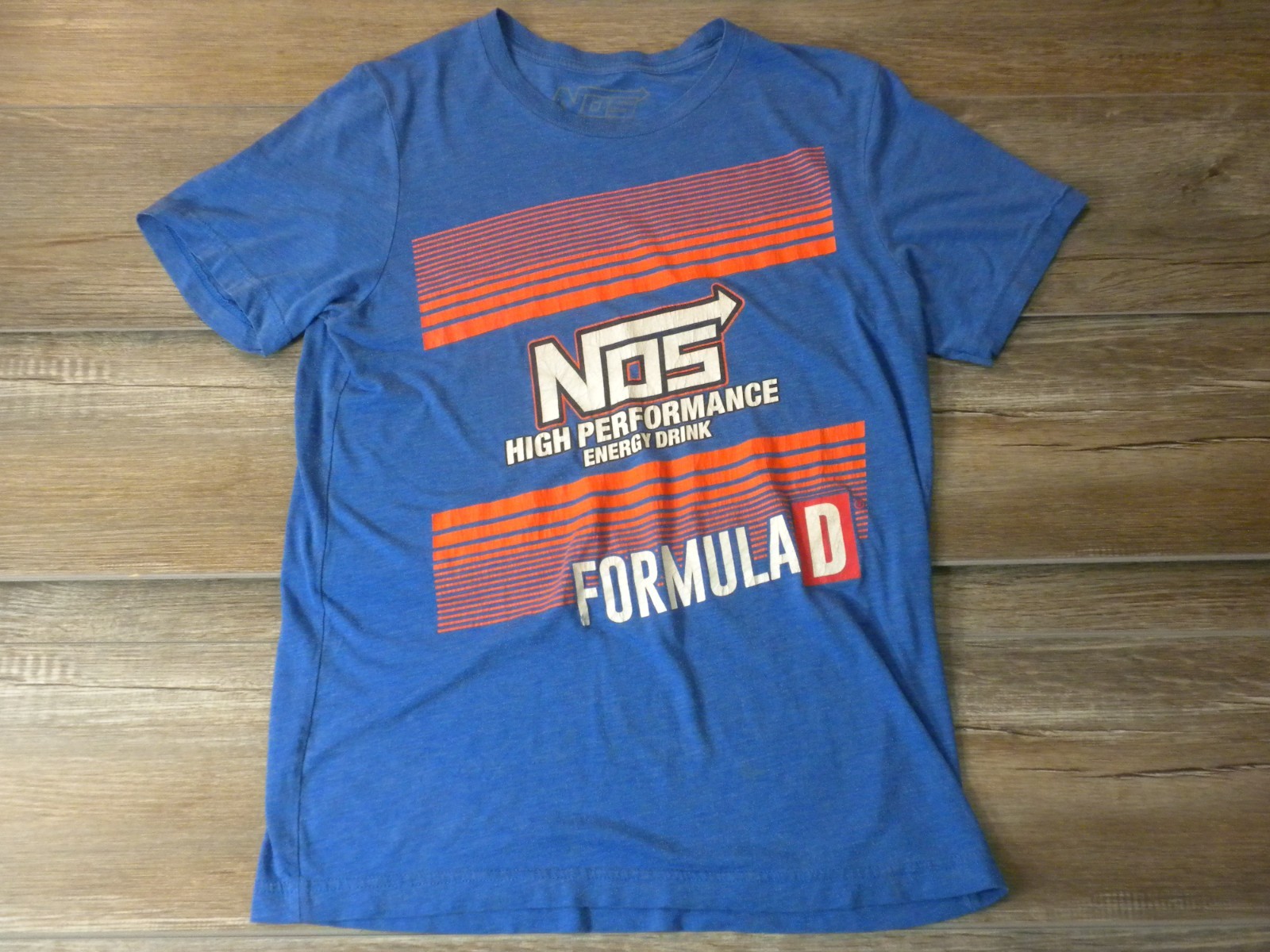 NOS Energy Drink T-shirt M Blue High Performance Formula D Drift Racing Series