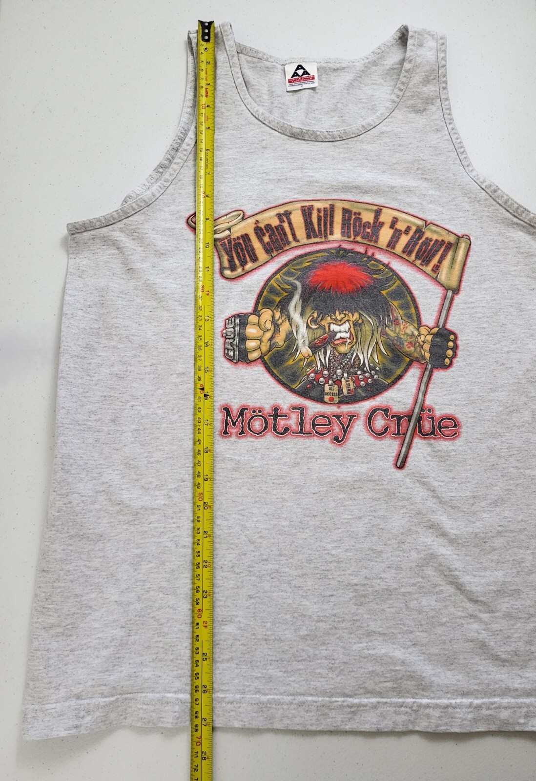 Vintage Motley Crue Tank You Can’t Kill Rock N Roll Med Grey Alstyle Metal Core
