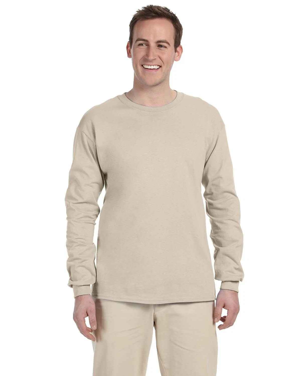 Gildan G240 Men&rsquo;s Ultra Preshrunk Cotton Crew Neck Long Sleeve Tee Top T-Shirt