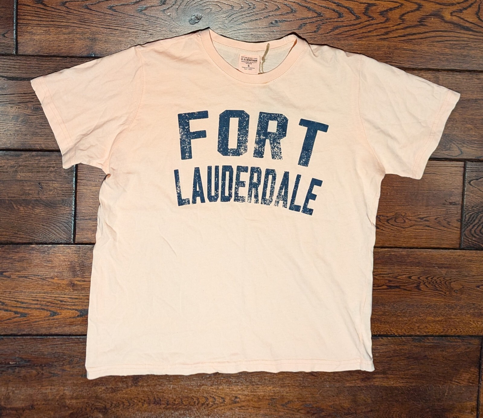 U.S. Vintage Men&rsquo;s 100% Cotton Apricot Fort Lauderdale T-Shirt Size Small – NWT