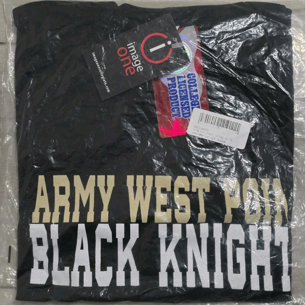 New Army West Point Black Knights T-Shirt Official NCAA Black Mens Size M Medium