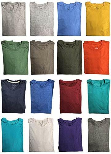 BILLIONHATS 36 Pack Mens Cotton Short Sleeve Lightweight T-Shirts, Mixed Bright
