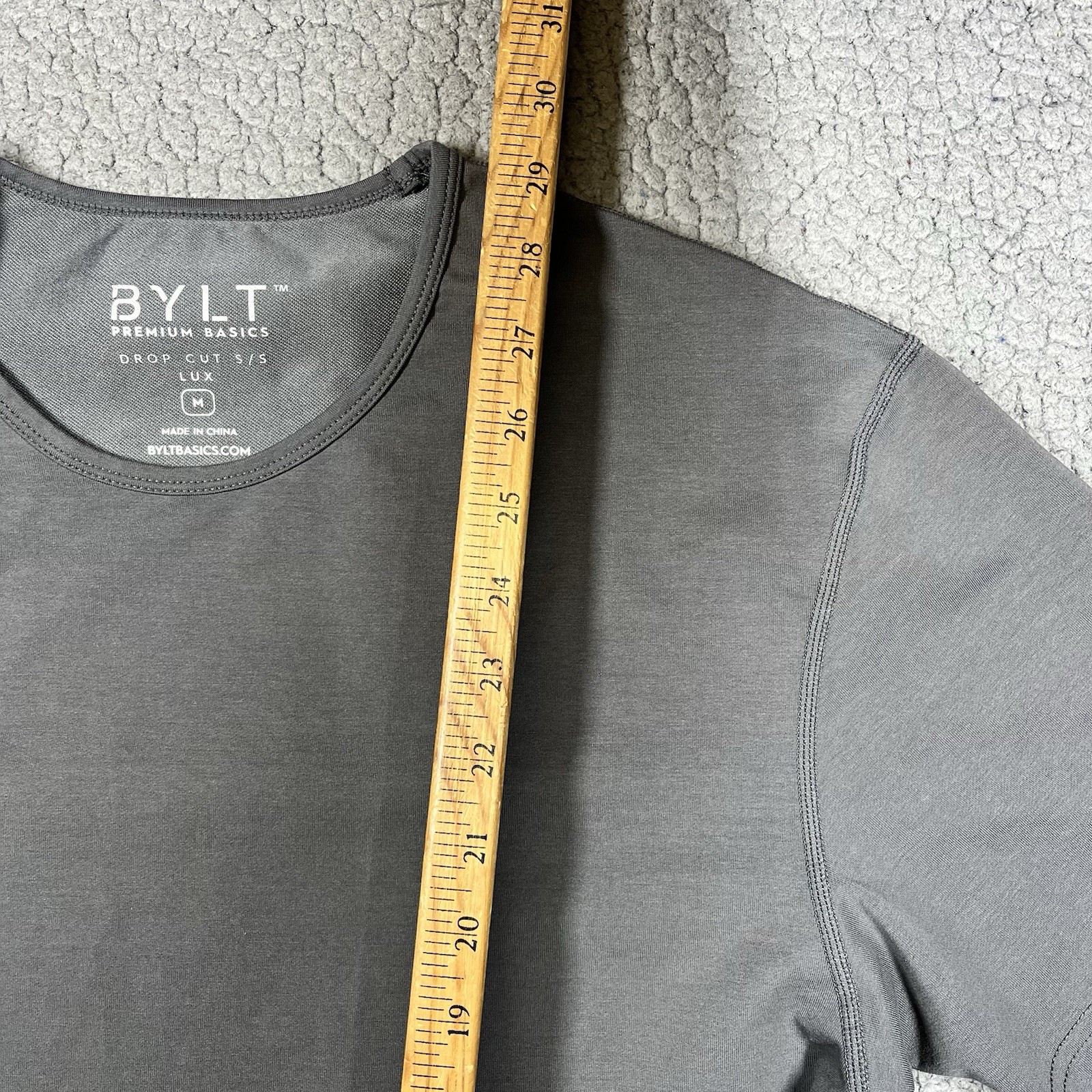 BYLT LOT OF 2 Premium Basics Drop-Cut S/S Lux Men&rsquo;s Size M Black Grey